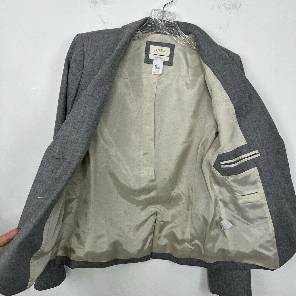 J.Crew Schoolboy Blazer Jacket Size 2 Gray 100% Wool With Gold Buttons - Picture 10 of 10